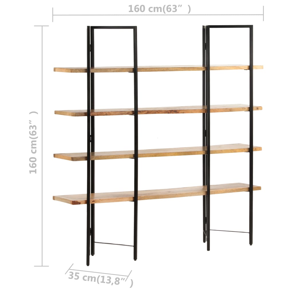 4-Tier Bookcase 160x35x160 cm Solid Mango Wood- Bookcases & Standing Shelves - HomeShopIreland - Home Shop Ireland - Bookcases & Standing Shelves - 4-Tier Bookcase 160x35x160 cm Solid Mango Wood