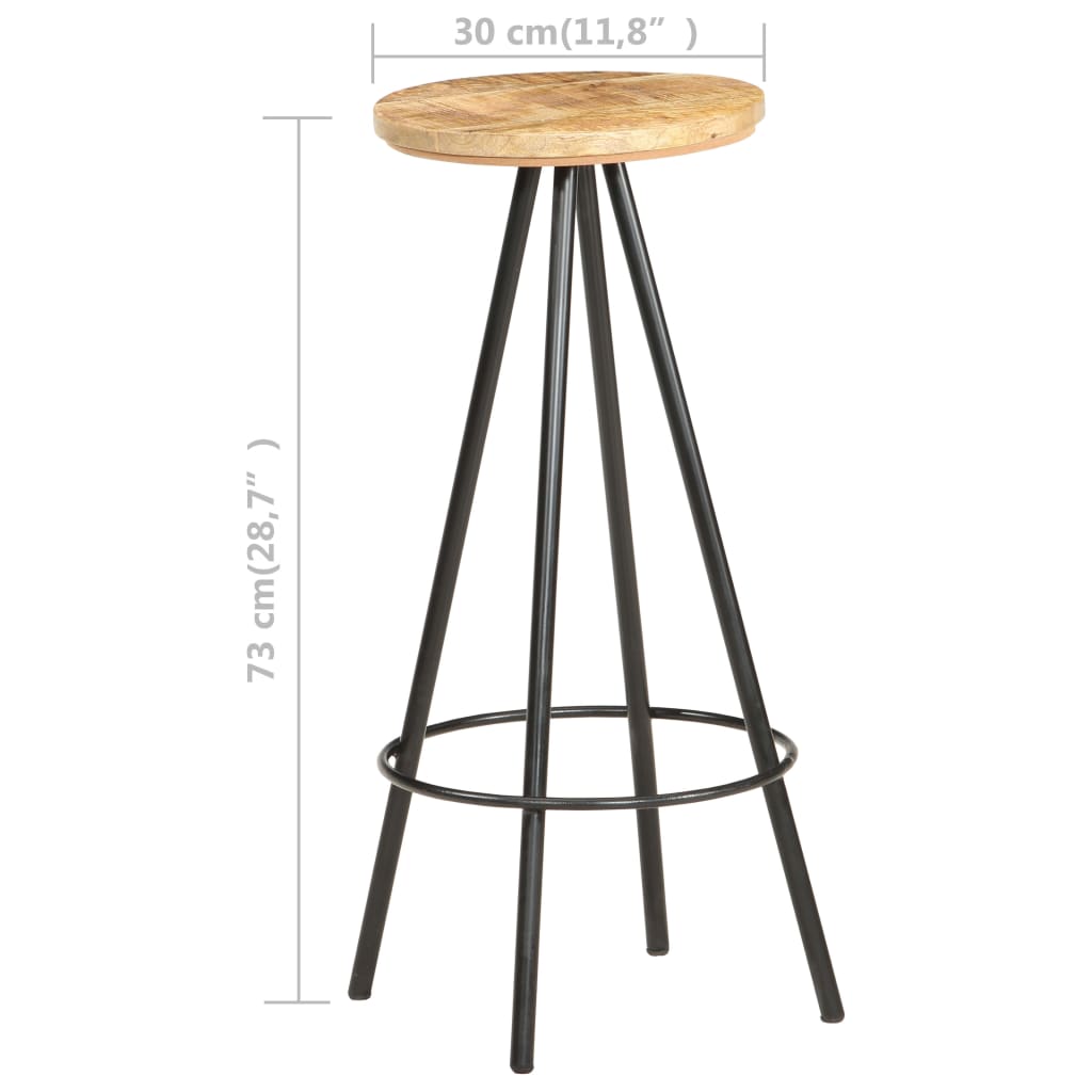 Bar Stools 2 pcs Rough Mango Wood- Table & Bar Stools - HomeShopIreland - Home Shop Ireland - Table & Bar Stools - Bar Stools 2 pcs Rough Mango Wood