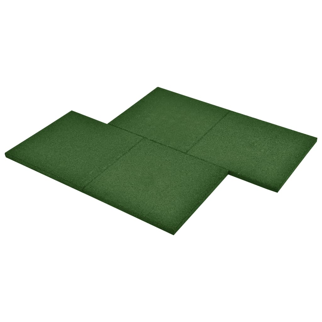 Fall Protection Tiles 6 pcs Rubber 50x50x3 cm Green- Flooring & Carpet - HomeShopIreland - Home Shop Ireland - Flooring & Carpet - Fall Protection Tiles 6 pcs Rubber 50x50x3 cm Green