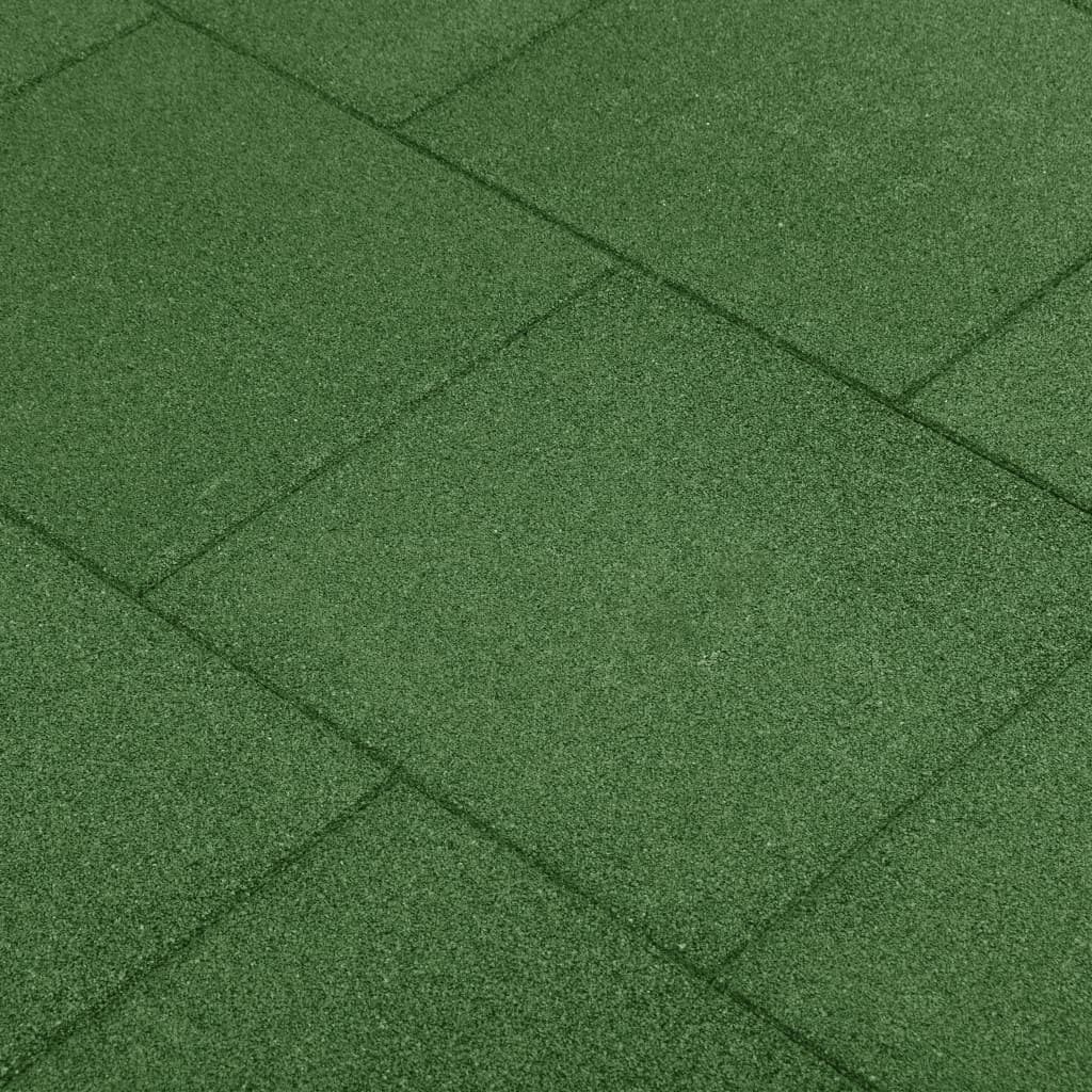 Fall Protection Tiles 6 pcs Rubber 50x50x3 cm Green- Flooring & Carpet - HomeShopIreland - Home Shop Ireland - Flooring & Carpet - Fall Protection Tiles 6 pcs Rubber 50x50x3 cm Green