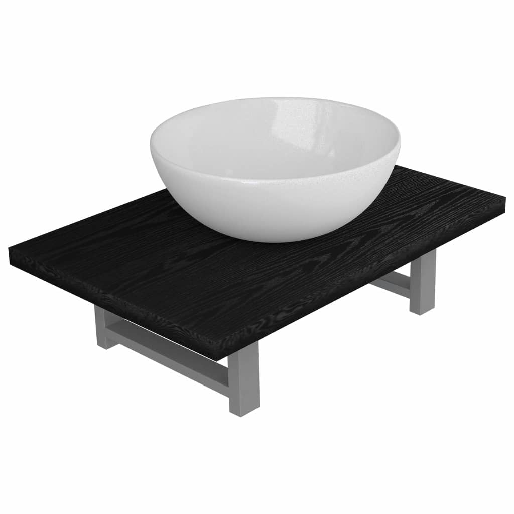 Two Piece Bathroom Furniture Set Ceramic Black- Bathroom Furniture Sets - HomeShopIreland - Home Shop Ireland - Bathroom Furniture Sets - Two Piece Bathroom Furniture Set Ceramic Black