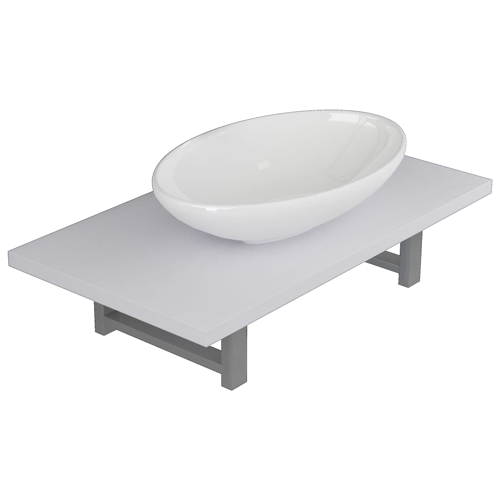 Two Piece Bathroom Furniture Set Ceramic White- Bathroom Furniture Sets - HomeShopIreland - Home Shop Ireland - Bathroom Furniture Sets - Two Piece Bathroom Furniture Set Ceramic White