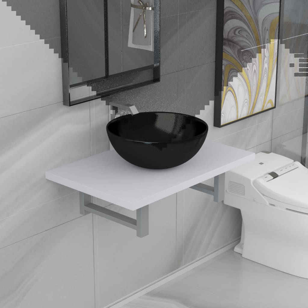 Two Piece Bathroom Furniture Set Ceramic White- Bathroom Furniture Sets - HomeShopIreland - Home Shop Ireland - Bathroom Furniture Sets - Two Piece Bathroom Furniture Set Ceramic White