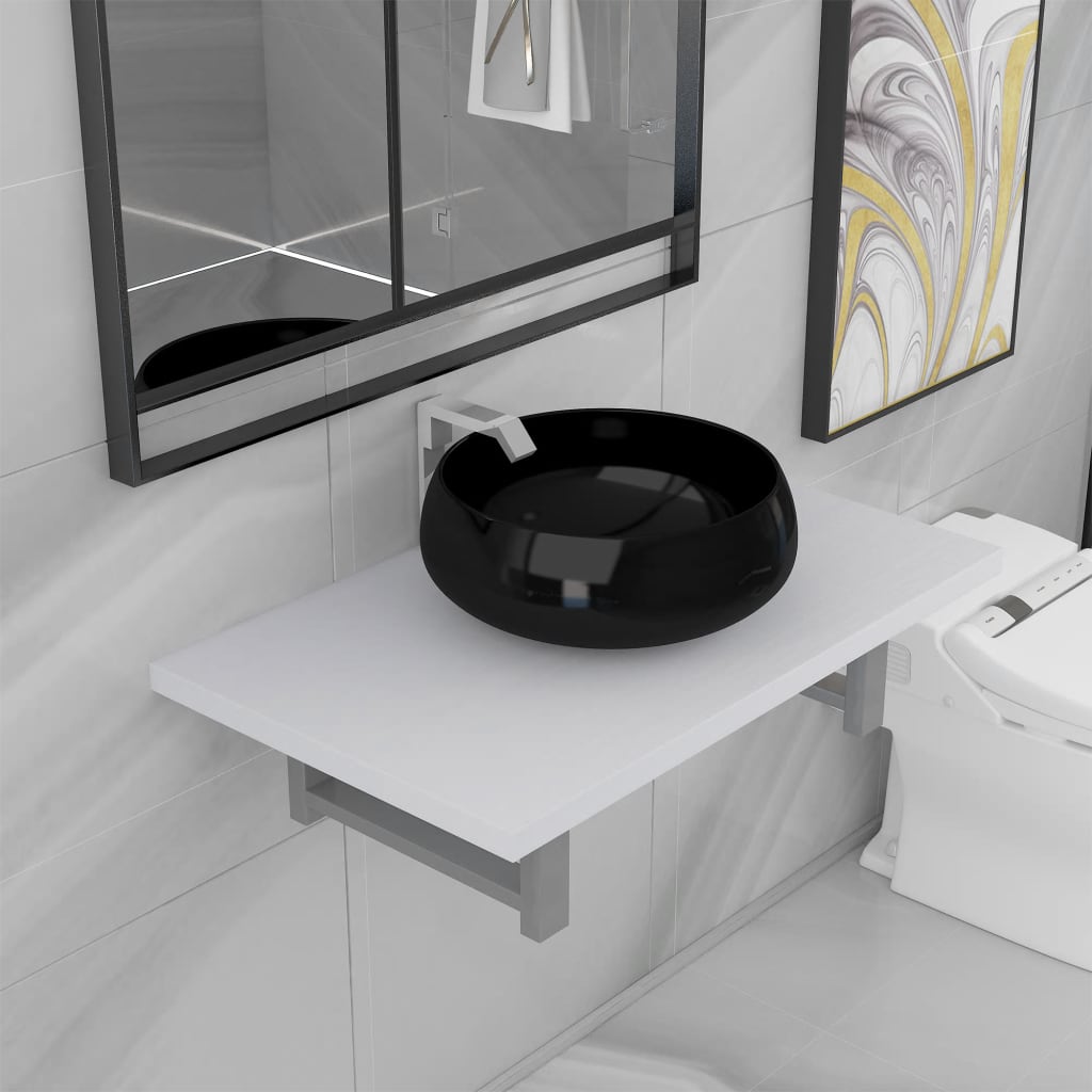 Two Piece Bathroom Furniture Set Ceramic White- Bathroom Furniture Sets - HomeShopIreland - Home Shop Ireland - Bathroom Furniture Sets - Two Piece Bathroom Furniture Set Ceramic White