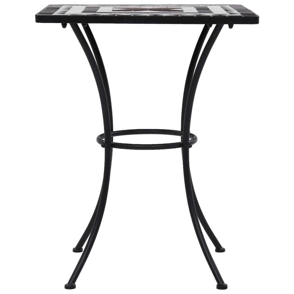 3 Piece Mosaic Bistro Set Ceramic Tile Black and White- Outdoor Furniture Sets - HomeShopIreland - Home Shop Ireland - Outdoor Furniture Sets - 3 Piece Mosaic Bistro Set Ceramic Tile Black and White