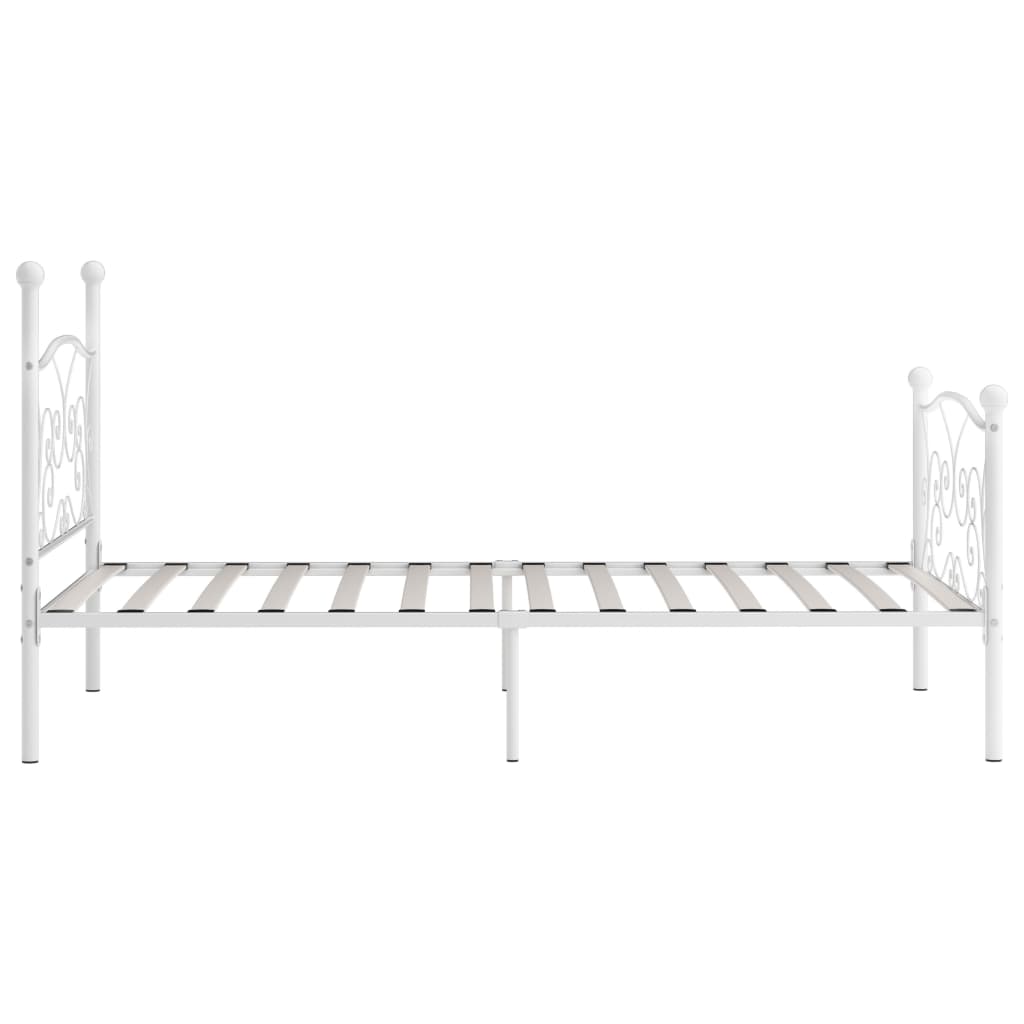 Bed Frame with Slatted Base White Metal 90x200 cm- Beds & Bed Frames - HomeShopIreland - Home Shop Ireland - Beds & Bed Frames - Bed Frame with Slatted Base White Metal 90x200 cm