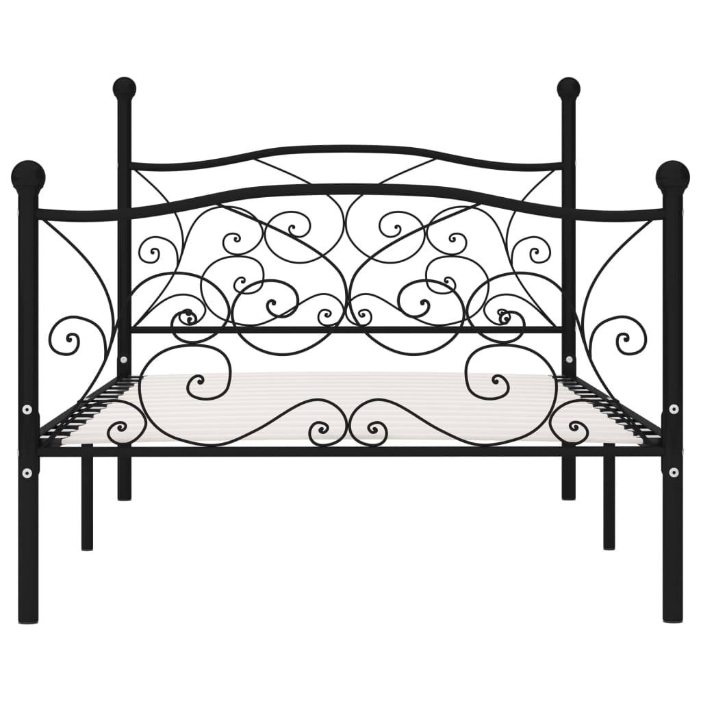 Bed Frame with Slatted Base Black Metal 90x200 cm- Beds & Bed Frames - HomeShopIreland - Home Shop Ireland - Beds & Bed Frames - Bed Frame with Slatted Base Black Metal 90x200 cm