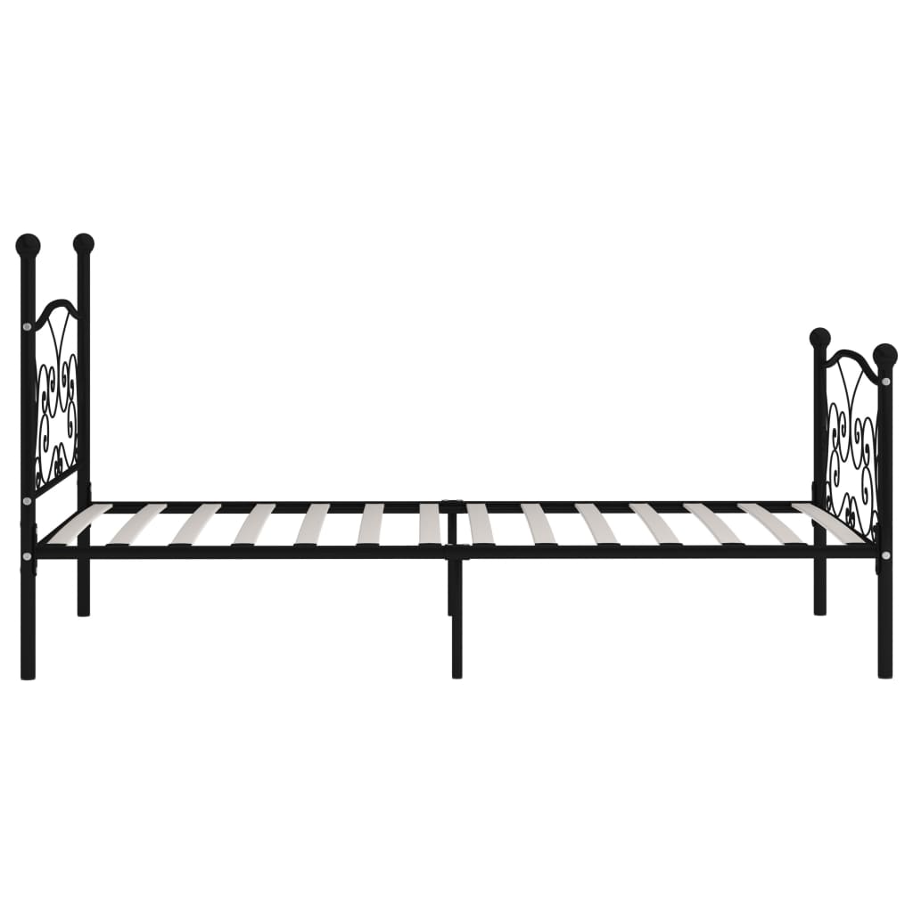 Bed Frame with Slatted Base Black Metal 90x200 cm- Beds & Bed Frames - HomeShopIreland - Home Shop Ireland - Beds & Bed Frames - Bed Frame with Slatted Base Black Metal 90x200 cm