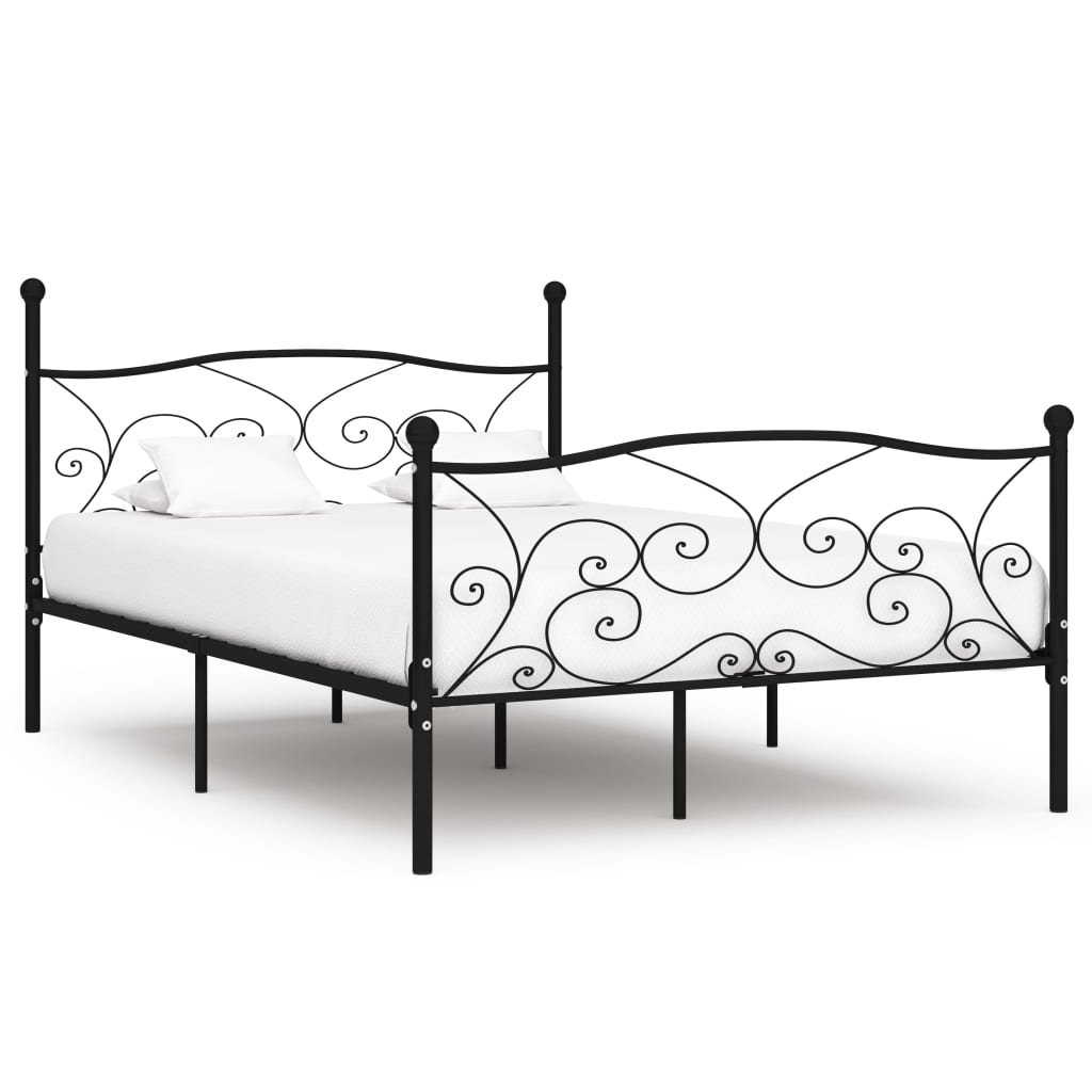 Bed Frame with Slatted Base Black Metal 160x200 cm- Beds & Bed Frames - HomeShopIreland - Home Shop Ireland - Beds & Bed Frames - Bed Frame with Slatted Base Black Metal 160x200 cm