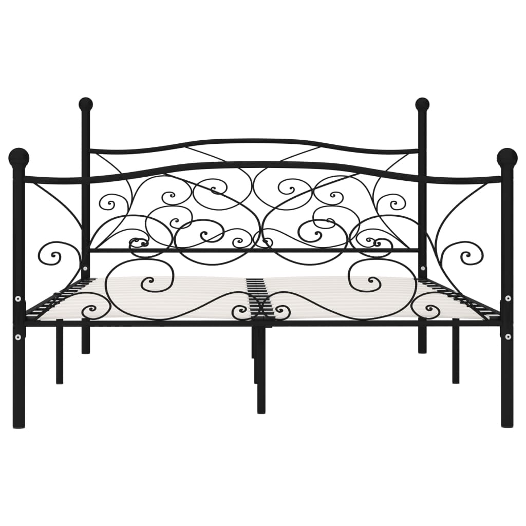 Bed Frame with Slatted Base Black Metal 160x200 cm- Beds & Bed Frames - HomeShopIreland - Home Shop Ireland - Beds & Bed Frames - Bed Frame with Slatted Base Black Metal 160x200 cm