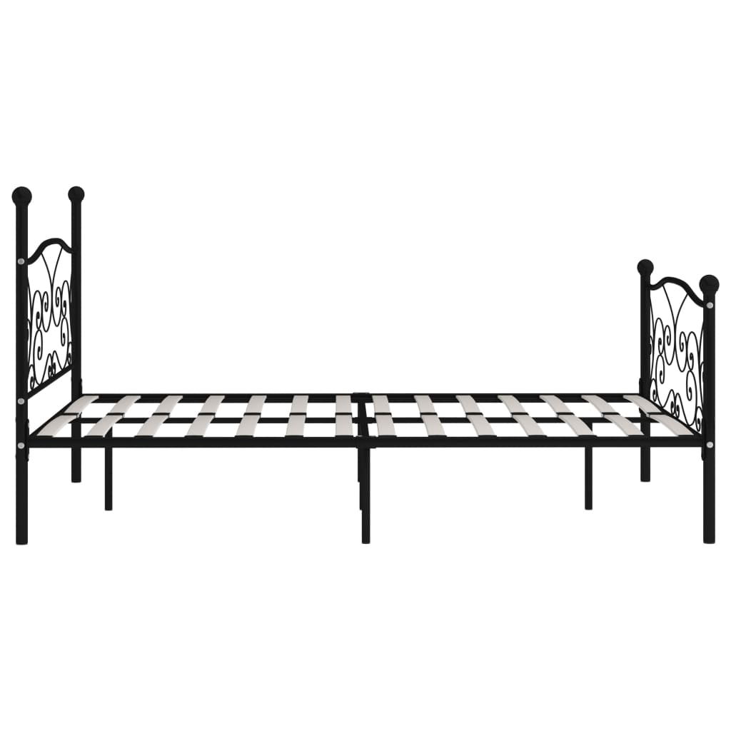 Bed Frame with Slatted Base Black Metal 160x200 cm- Beds & Bed Frames - HomeShopIreland - Home Shop Ireland - Beds & Bed Frames - Bed Frame with Slatted Base Black Metal 160x200 cm