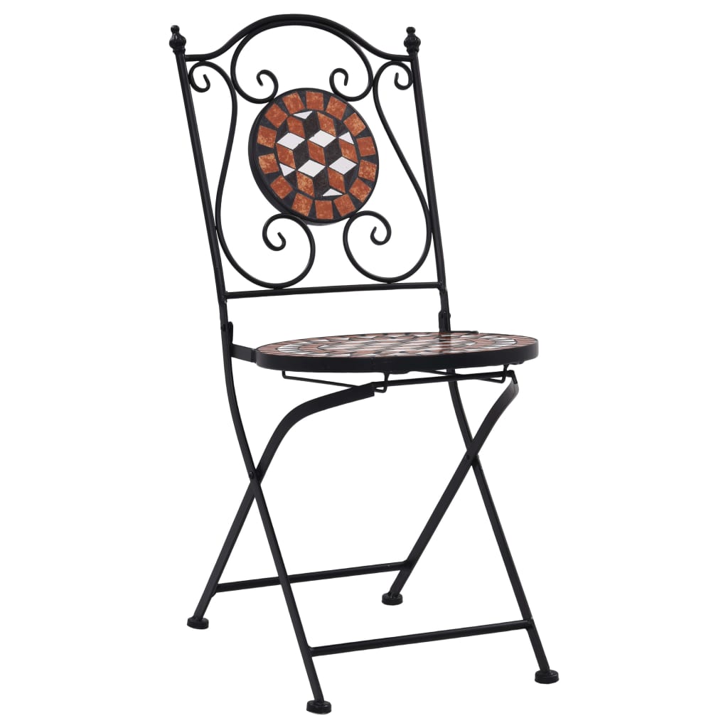 3 Piece Mosaic Bistro Set Ceramic Tile Terracotta- Outdoor Furniture Sets - HomeShopIreland - Home Shop Ireland - Outdoor Furniture Sets - 3 Piece Mosaic Bistro Set Ceramic Tile Terracotta