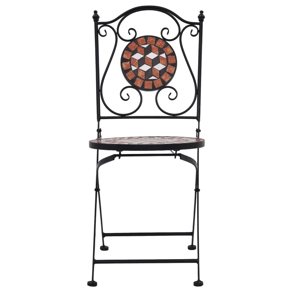 3 Piece Mosaic Bistro Set Ceramic Tile Terracotta- Outdoor Furniture Sets - HomeShopIreland - Home Shop Ireland - Outdoor Furniture Sets - 3 Piece Mosaic Bistro Set Ceramic Tile Terracotta