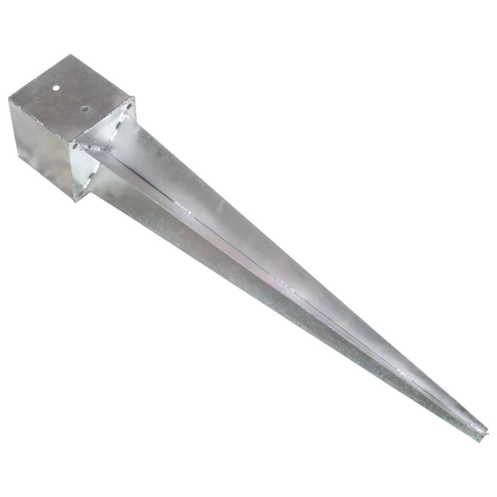 Ground Spikes 2 pcs Silver 14x14x91 cm Galvanised Steel- Ground Spikes - HomeShopIreland - Home Shop Ireland - Ground Spikes - Ground Spikes 2 pcs Silver 14x14x91 cm Galvanised Steel