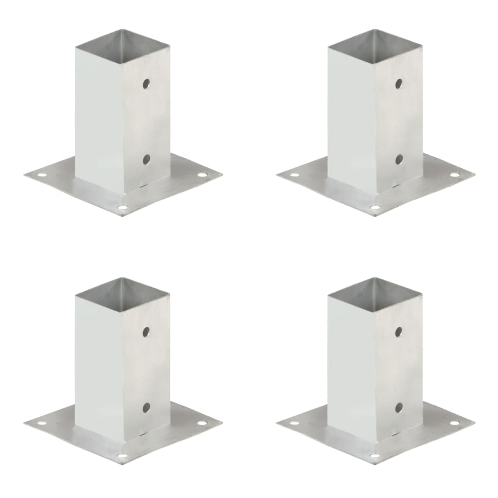 Post Anchors 4 pcs Galvanised Metal 71 mm- Fence Posts & Rails - HomeShopIreland - Home Shop Ireland - Fence Posts & Rails - Post Anchors 4 pcs Galvanised Metal 71 mm