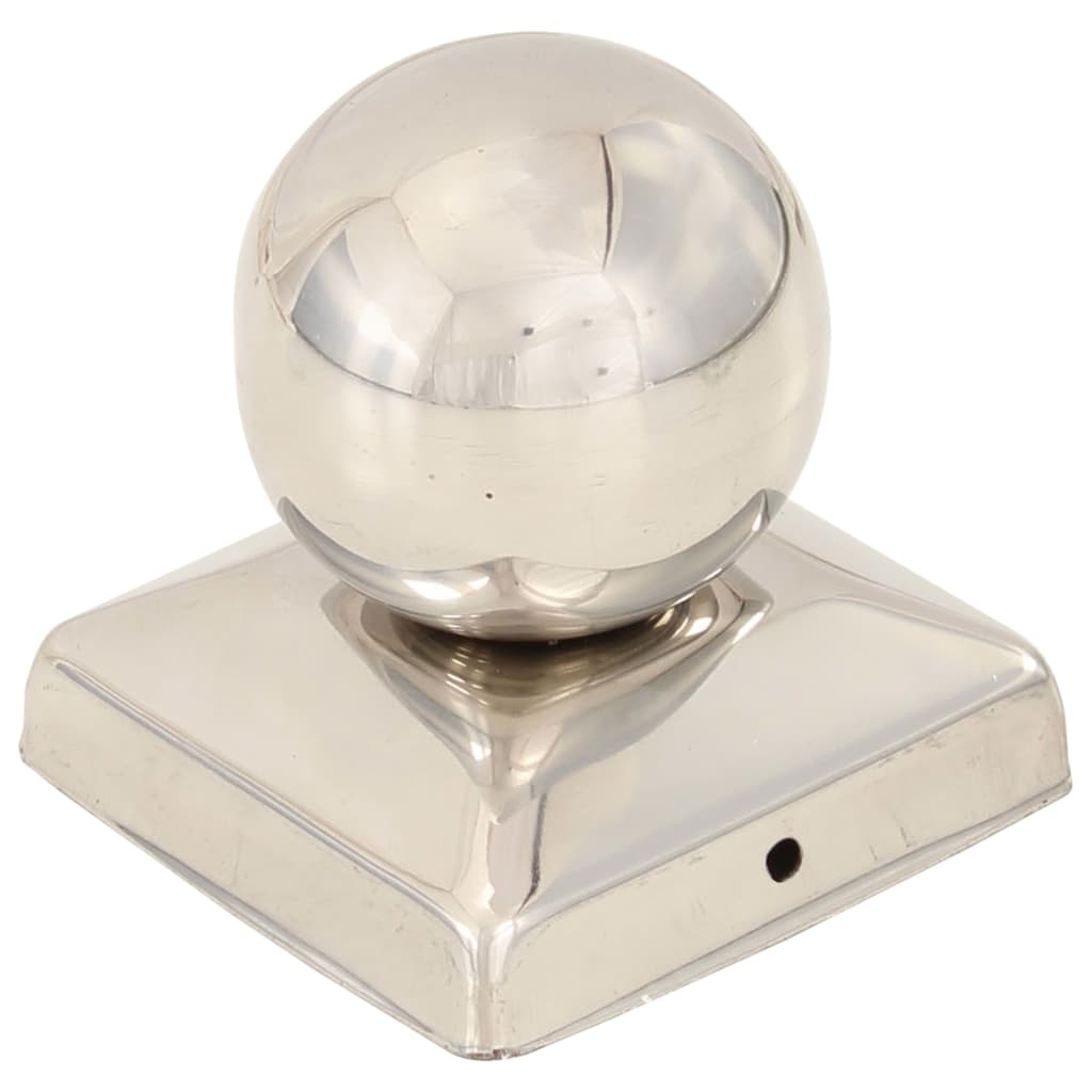 Post Caps 6 pcs Globe Final Stainless Steel 71x71 mm- Fence & Gate Accessories - HomeShopIreland - Home Shop Ireland - Fence & Gate Accessories - Post Caps 6 pcs Globe Final Stainless Steel 71x71 mm