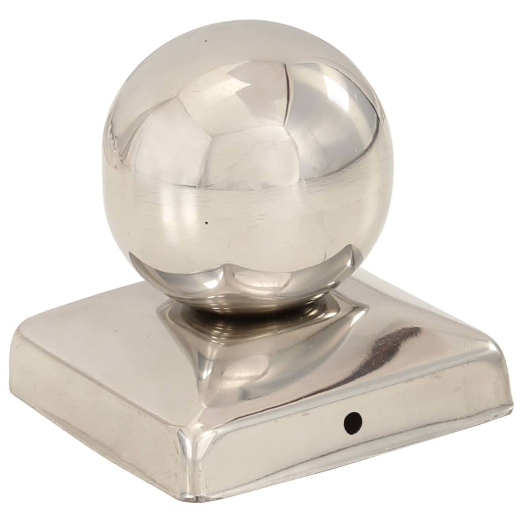 Post Caps 6 pcs Globe Final Stainless Steel 71x71 mm- Fence & Gate Accessories - HomeShopIreland - Home Shop Ireland - Fence & Gate Accessories - Post Caps 6 pcs Globe Final Stainless Steel 71x71 mm