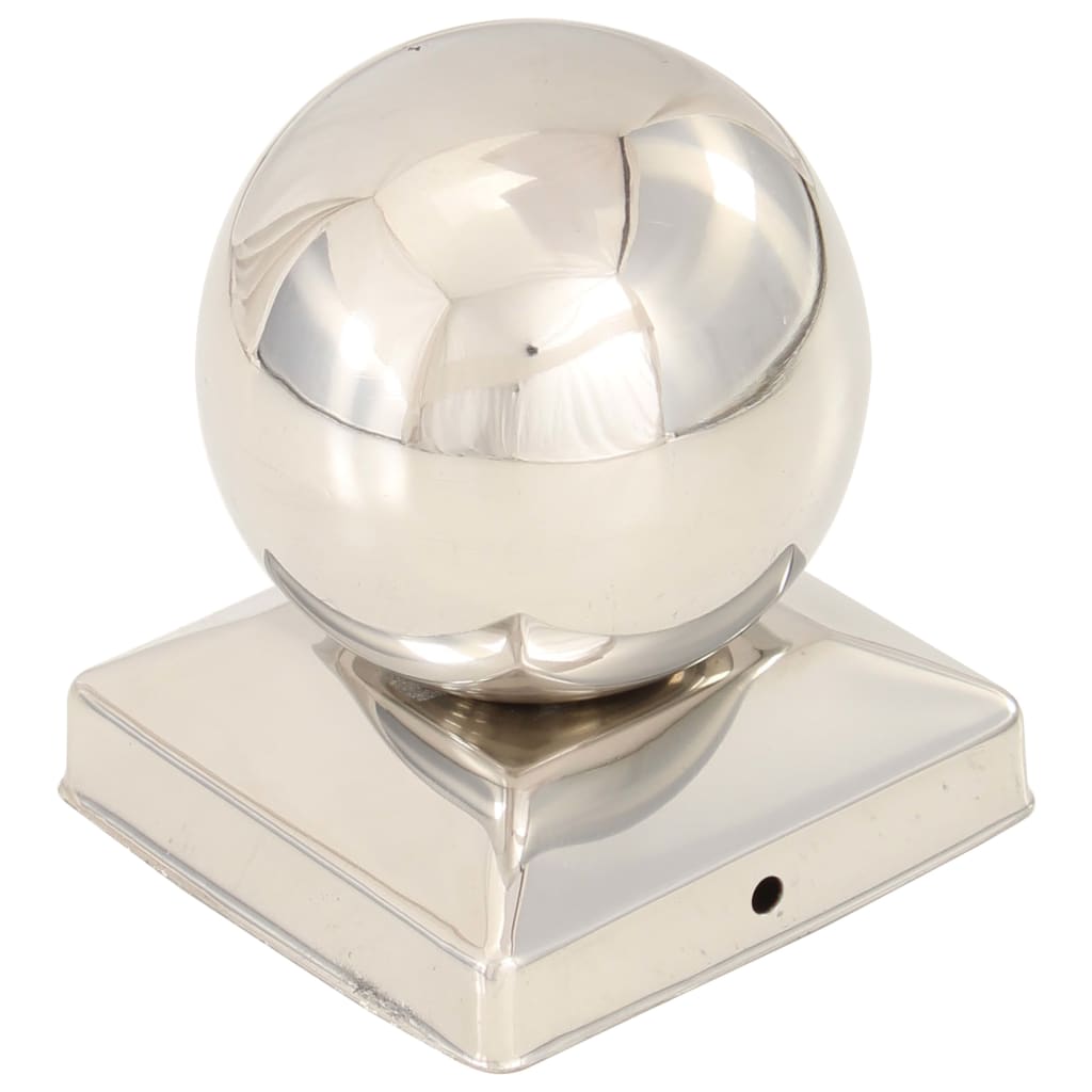 Post Caps 6 pcs Globe Final Stainless Steel 91x91 mm- Fence & Gate Accessories - HomeShopIreland - Home Shop Ireland - Fence & Gate Accessories - Post Caps 6 pcs Globe Final Stainless Steel 91x91 mm