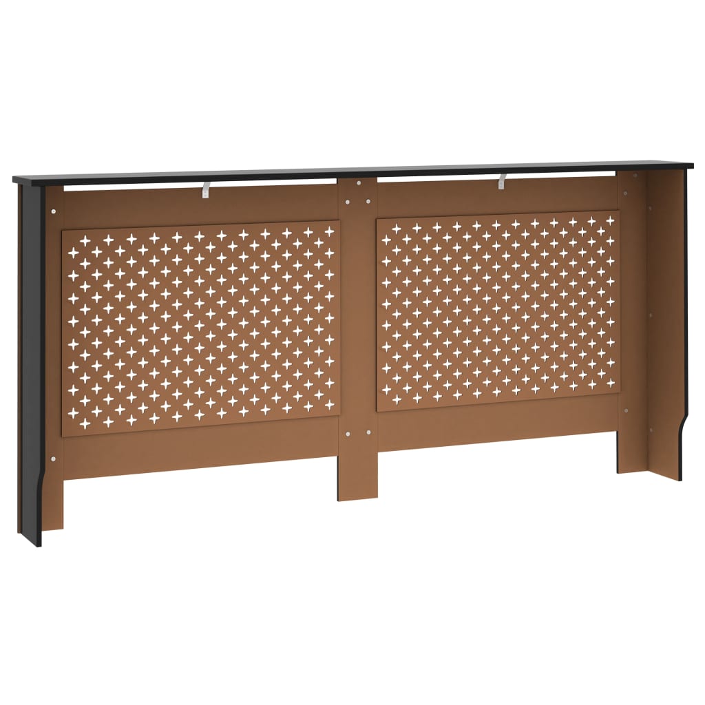 Radiator Cover Black 172x19x81 cm MDF- Heating Radiator Accessories - HomeShopIreland - Home Shop Ireland - Heating Radiator Accessories - Radiator Cover Black 172x19x81 cm MDF