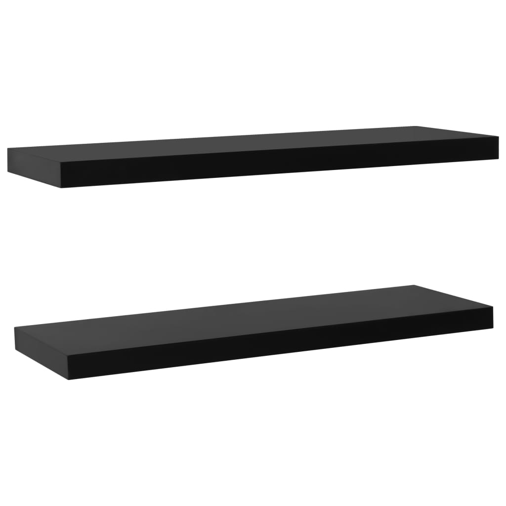 Floating Wall Shelves 2 pcs Black 120x20x3.8 cm- Wall Shelves & Ledges - HomeShopIreland - Home Shop Ireland - Wall Shelves & Ledges - Floating Wall Shelves 2 pcs Black 120x20x3.8 cm