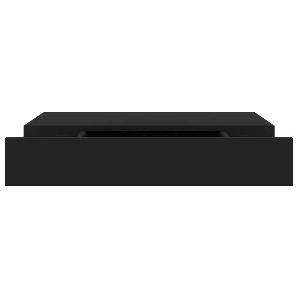 Floating Wall Shelf with Drawer Black 48x25x8 cm- Wall Shelves & Ledges - HomeShopIreland - Home Shop Ireland - Wall Shelves & Ledges - Floating Wall Shelf with Drawer Black 48x25x8 cm