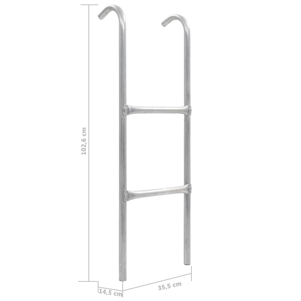 2-Step Trampoline Ladder Steel Silver 102.6 cm- Trampoline Accessories - HomeShopIreland - Home Shop Ireland - Trampoline Accessories - 2-Step Trampoline Ladder Steel Silver 102.6 cm