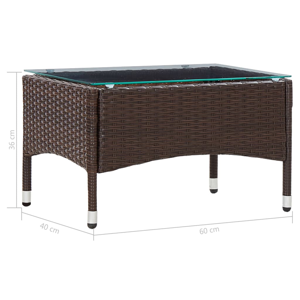 Coffee Table Brown 60x40x36 cm Poly Rattan- Outdoor Tables - HomeShopIreland - Home Shop Ireland - Outdoor Tables - Coffee Table Brown 60x40x36 cm Poly Rattan