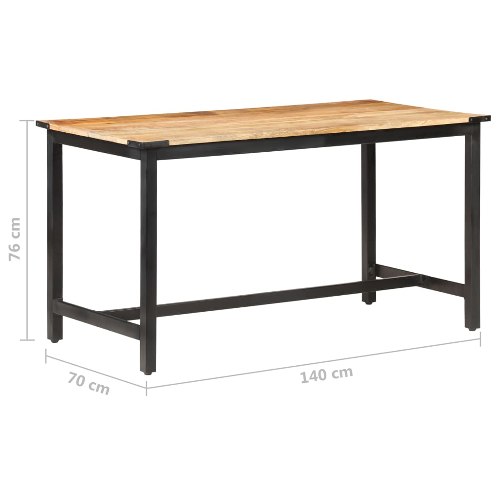 Dining Table 140x70x76 cm Solid Rough Mango Wood- Kitchen & Dining Room Tables - HomeShopIreland - Home Shop Ireland - Kitchen & Dining Room Tables - Dining Table 140x70x76 cm Solid Rough Mango Wood