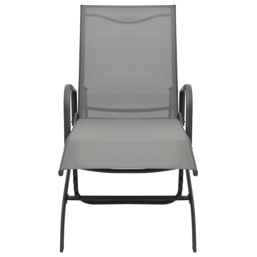 Sun Loungers 2 pcs with Table Textilene and Steel- Sunloungers - HomeShopIreland - Home Shop Ireland - Sunloungers - Sun Loungers 2 pcs with Table Textilene and Steel