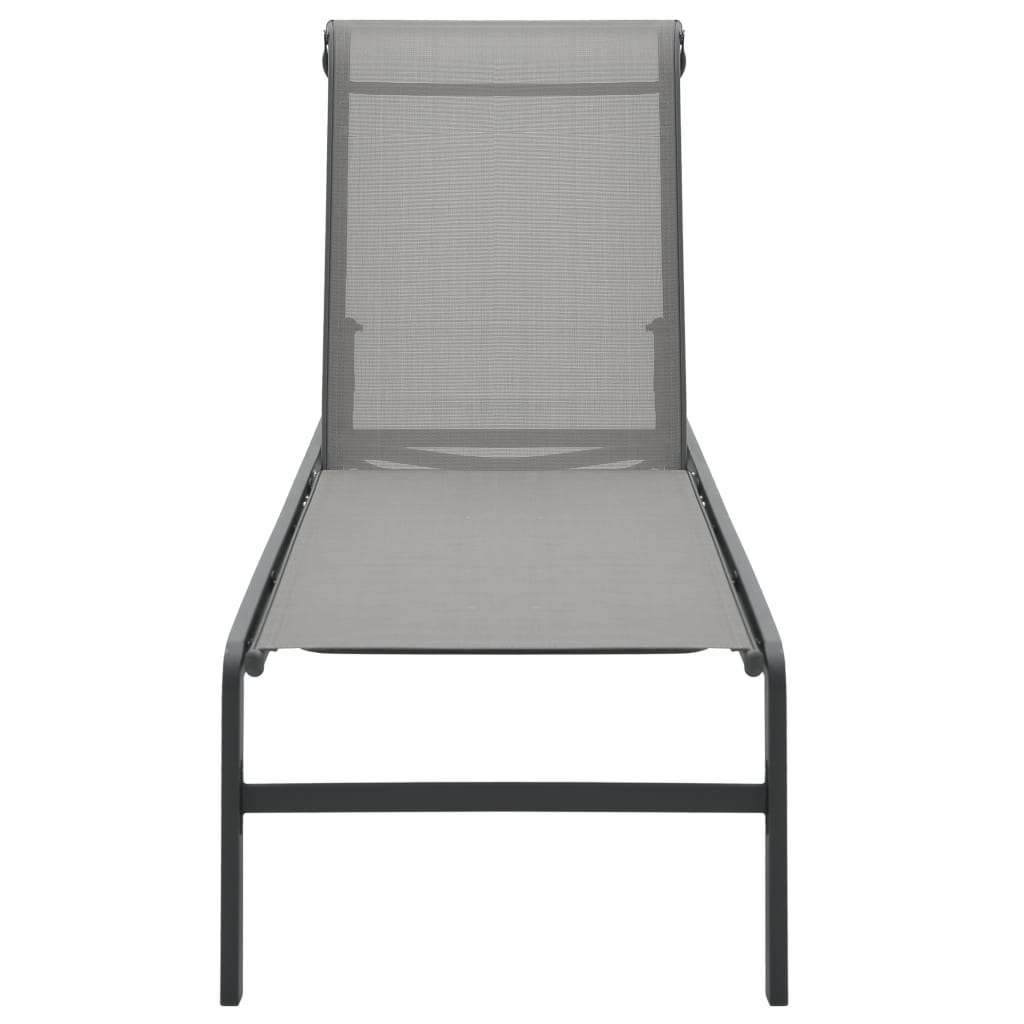 Sun Loungers 2 pcs with Table Textilene and Steel- Sunloungers - HomeShopIreland - Home Shop Ireland - Sunloungers - Sun Loungers 2 pcs with Table Textilene and Steel