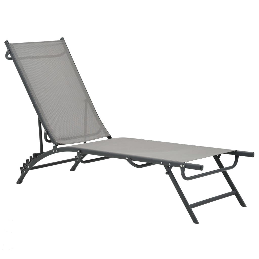 Sun Loungers 2 pcs Textilene and Steel- Sunloungers - HomeShopIreland - Home Shop Ireland - Sunloungers - Sun Loungers 2 pcs Textilene and Steel