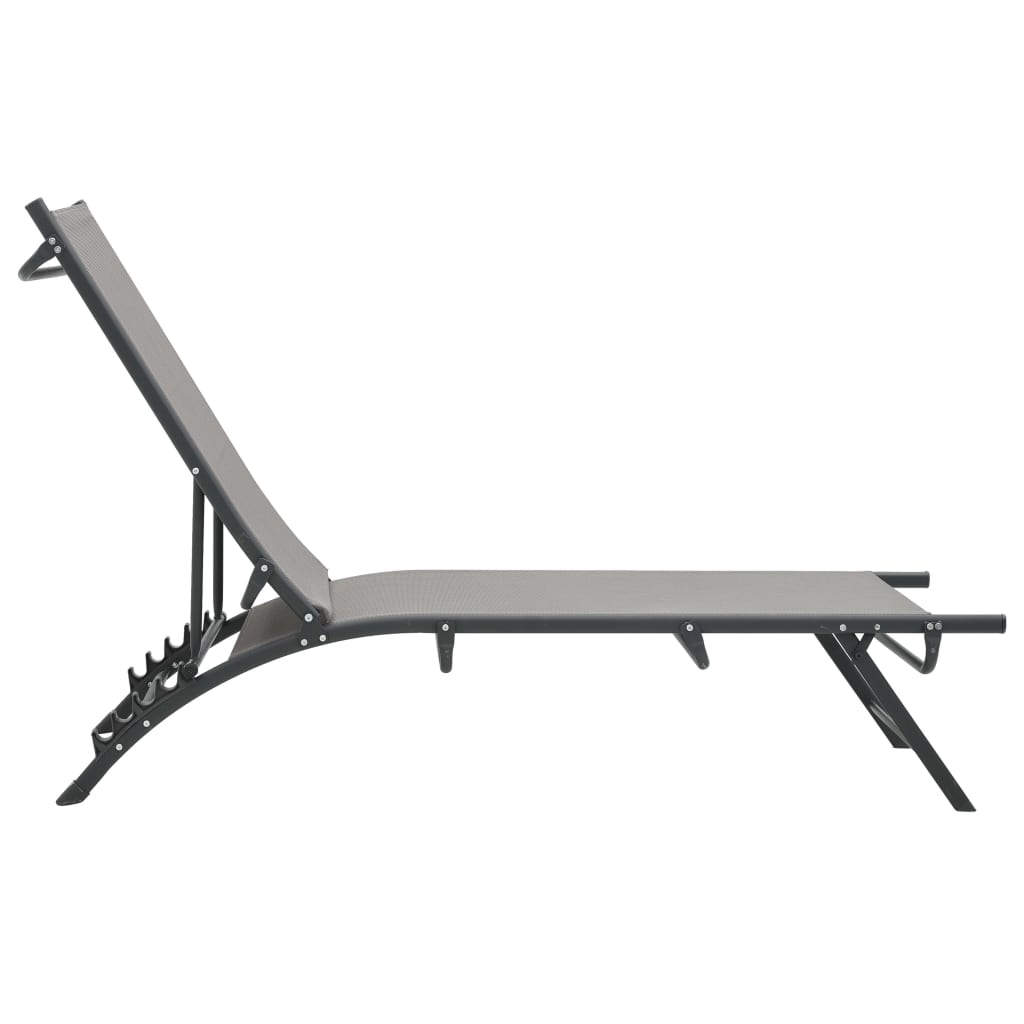 Sun Loungers 2 pcs Textilene and Steel- Sunloungers - HomeShopIreland - Home Shop Ireland - Sunloungers - Sun Loungers 2 pcs Textilene and Steel