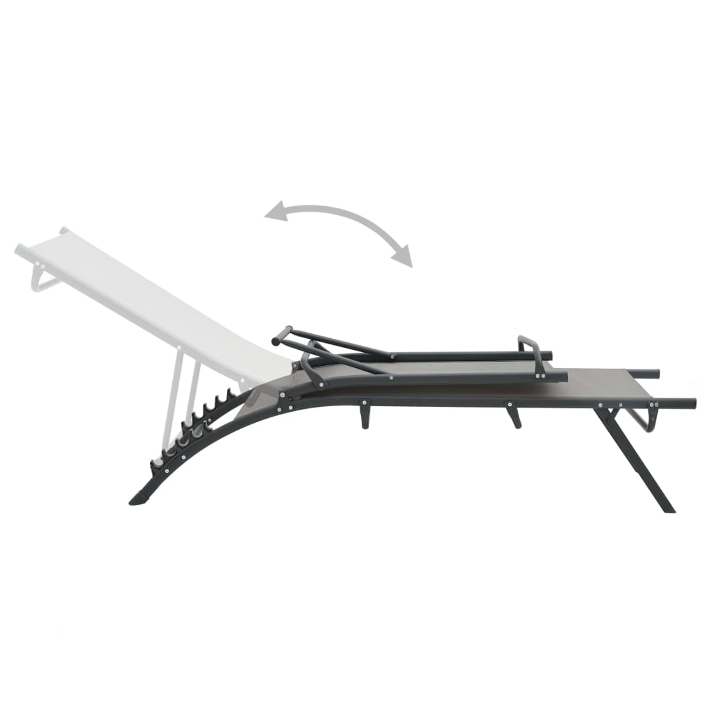 Sun Loungers 2 pcs Textilene and Steel- Sunloungers - HomeShopIreland - Home Shop Ireland - Sunloungers - Sun Loungers 2 pcs Textilene and Steel