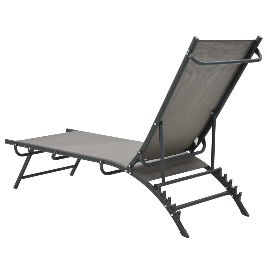 Sun Loungers 2 pcs Textilene and Steel- Sunloungers - HomeShopIreland - Home Shop Ireland - Sunloungers - Sun Loungers 2 pcs Textilene and Steel