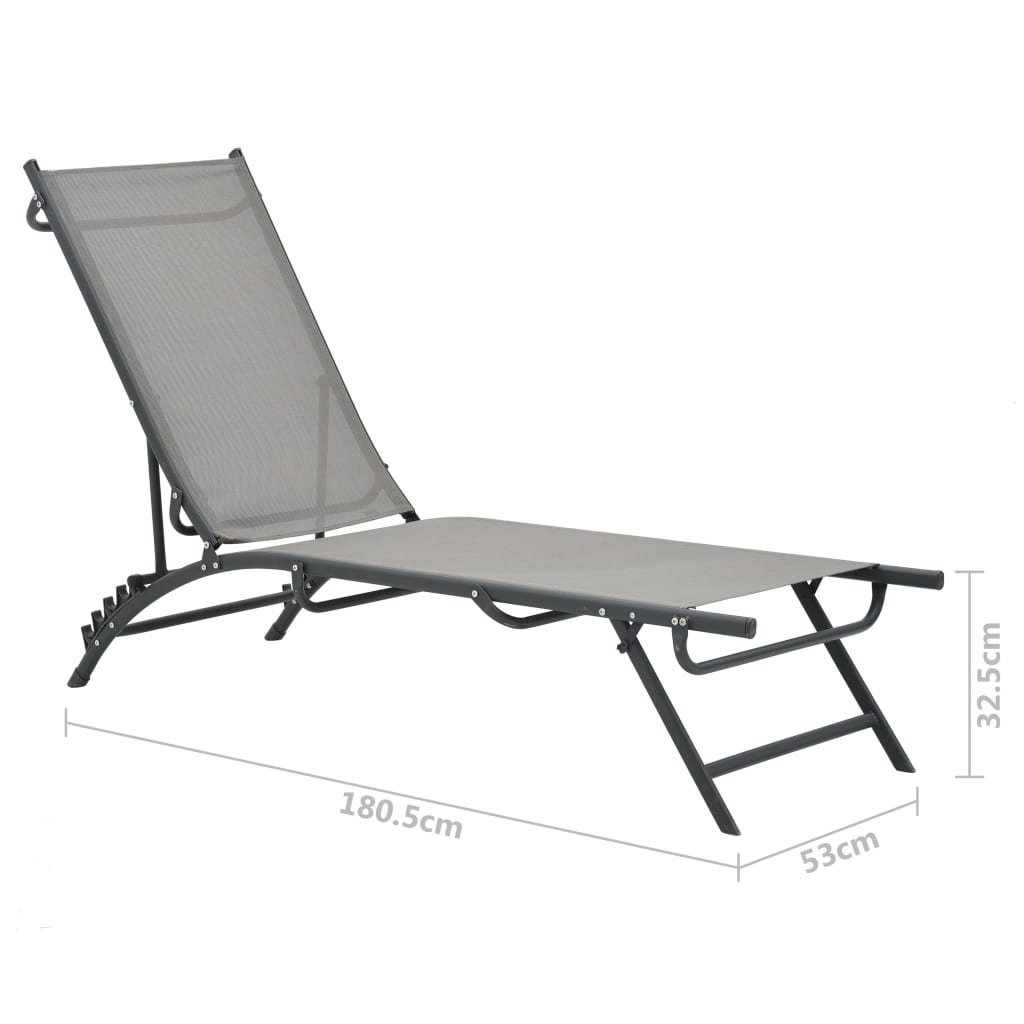 Sun Loungers 2 pcs Textilene and Steel- Sunloungers - HomeShopIreland - Home Shop Ireland - Sunloungers - Sun Loungers 2 pcs Textilene and Steel