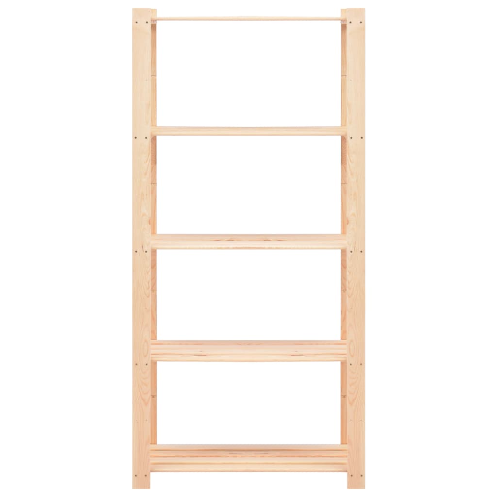 5-Tier Storage Racks 5 pcs 80x38x170 cm Solid Pinewood 250 kg- Industrial Shelving - HomeShopIreland - Home Shop Ireland - Industrial Shelving - 5-Tier Storage Racks 5 pcs 80x38x170 cm Solid Pinewood 250 kg