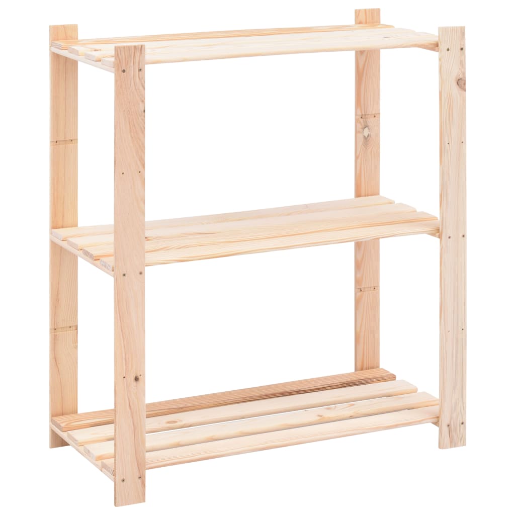 3-Tier Storage Racks 3 pcs 80x38x90 cm Solid Pinewood 150 kg- Industrial Shelving - HomeShopIreland - Home Shop Ireland - Industrial Shelving - 3-Tier Storage Racks 3 pcs 80x38x90 cm Solid Pinewood 150 kg