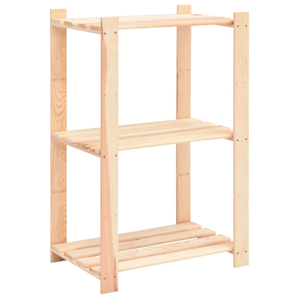 3-Tier Storage Racks 5 pcs 60x38x90 cm Solid Pinewood 150 kg- Industrial Shelving - HomeShopIreland - Home Shop Ireland - Industrial Shelving - 3-Tier Storage Racks 5 pcs 60x38x90 cm Solid Pinewood 150 kg