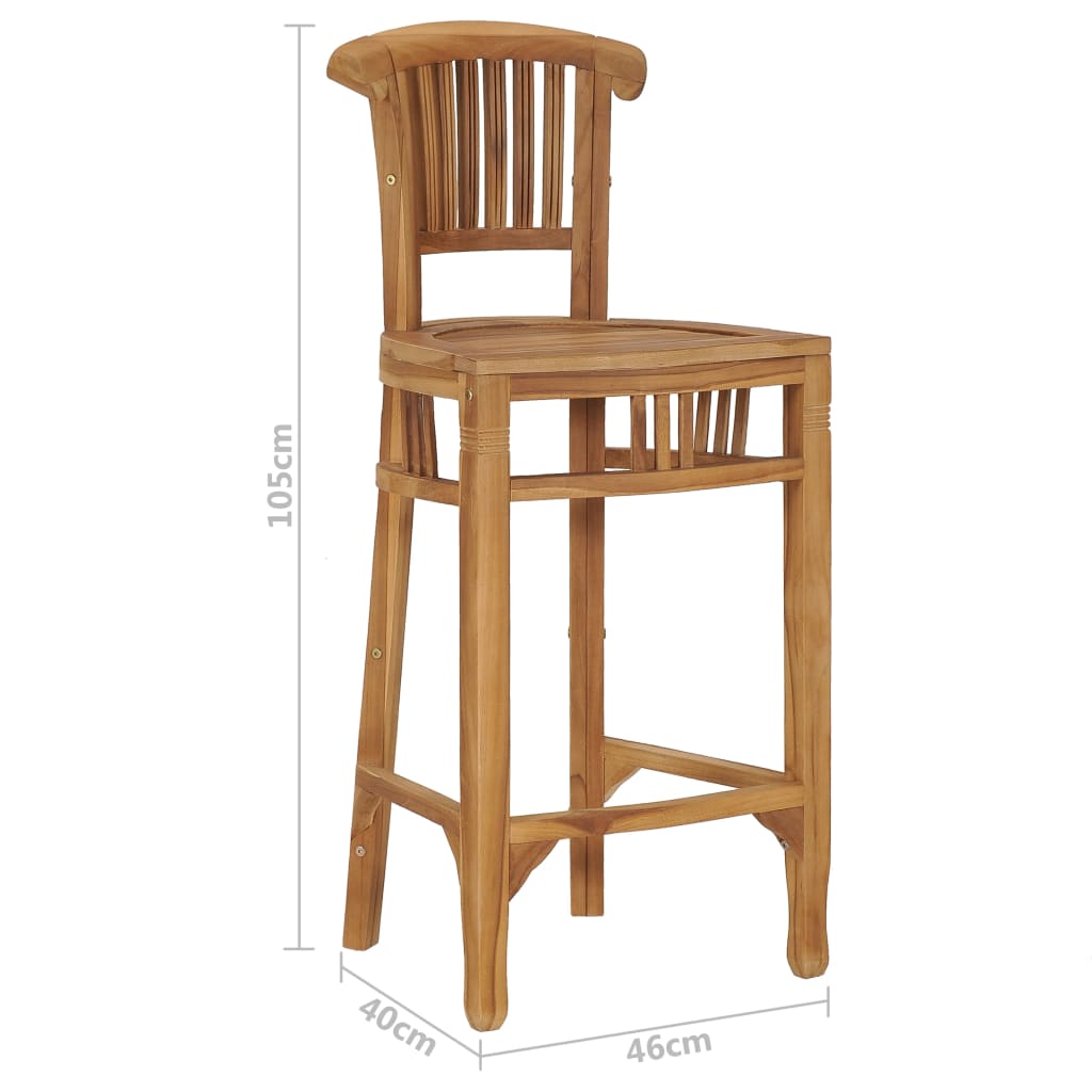 Bar Chair Solid Teak Wood- Table & Bar Stools - HomeShopIreland - Home Shop Ireland - Table & Bar Stools - Bar Chair Solid Teak Wood