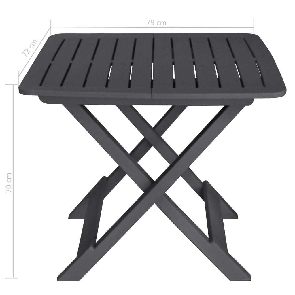 3 Piece Folding Bistro Set Plastic Anthracite- Outdoor Furniture Sets - HomeShopIreland - Home Shop Ireland - Outdoor Furniture Sets - 3 Piece Folding Bistro Set Plastic Anthracite