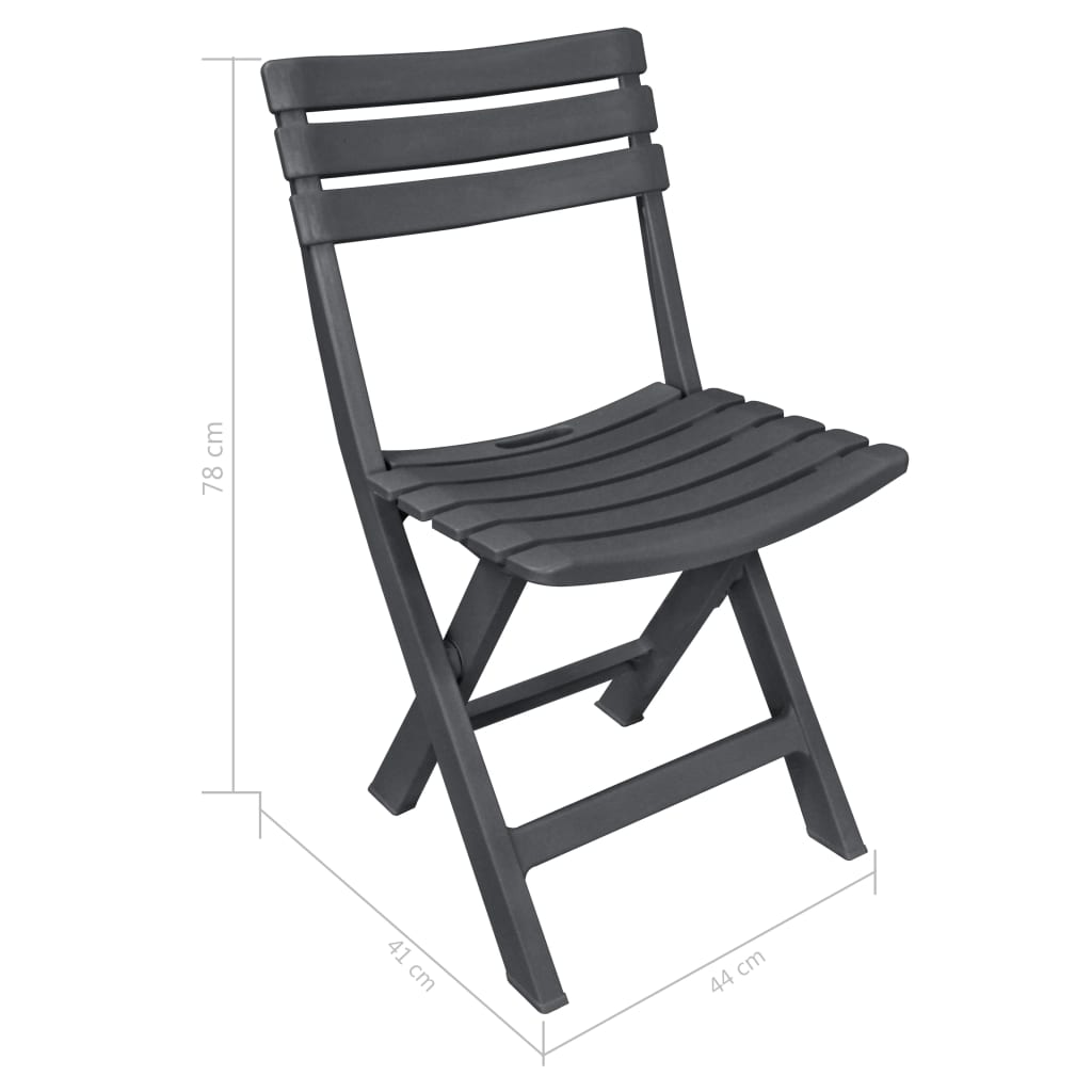 3 Piece Folding Bistro Set Plastic Anthracite- Outdoor Furniture Sets - HomeShopIreland - Home Shop Ireland - Outdoor Furniture Sets - 3 Piece Folding Bistro Set Plastic Anthracite