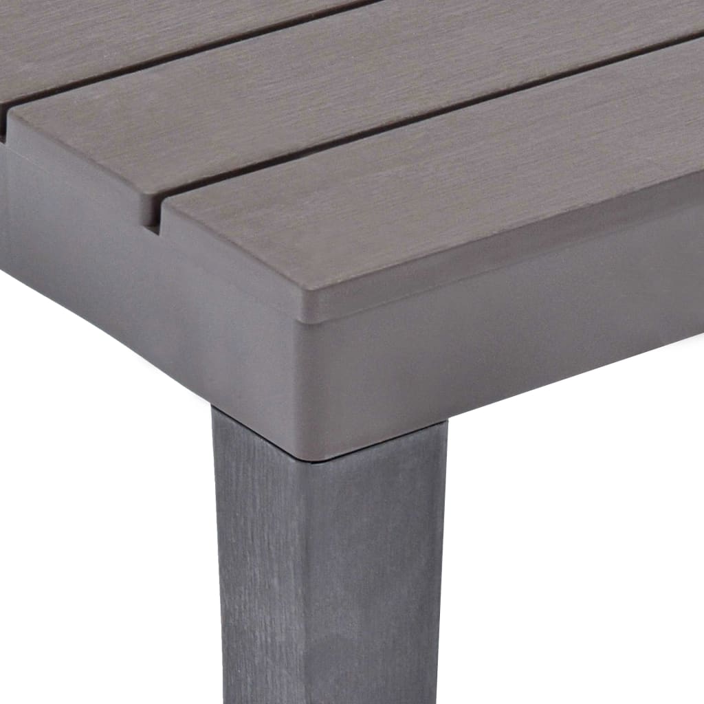Garden Table with 2 Benches Plastic Brown- Outdoor Furniture Sets - HomeShopIreland - Home Shop Ireland - Outdoor Furniture Sets - Garden Table with 2 Benches Plastic Brown