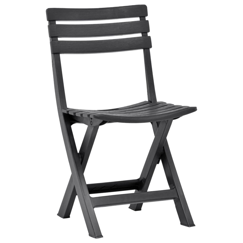 Folding Garden Chairs 2 pcs Plastic Anthracite- Outdoor Chairs - HomeShopIreland - Home Shop Ireland - Outdoor Chairs - Folding Garden Chairs 2 pcs Plastic Anthracite