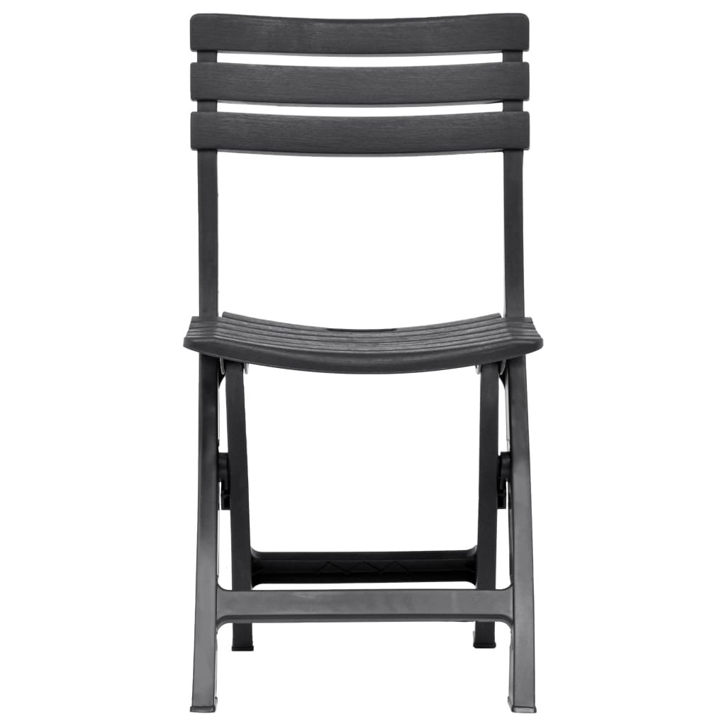 Folding Garden Chairs 2 pcs Plastic Anthracite- Outdoor Chairs - HomeShopIreland - Home Shop Ireland - Outdoor Chairs - Folding Garden Chairs 2 pcs Plastic Anthracite