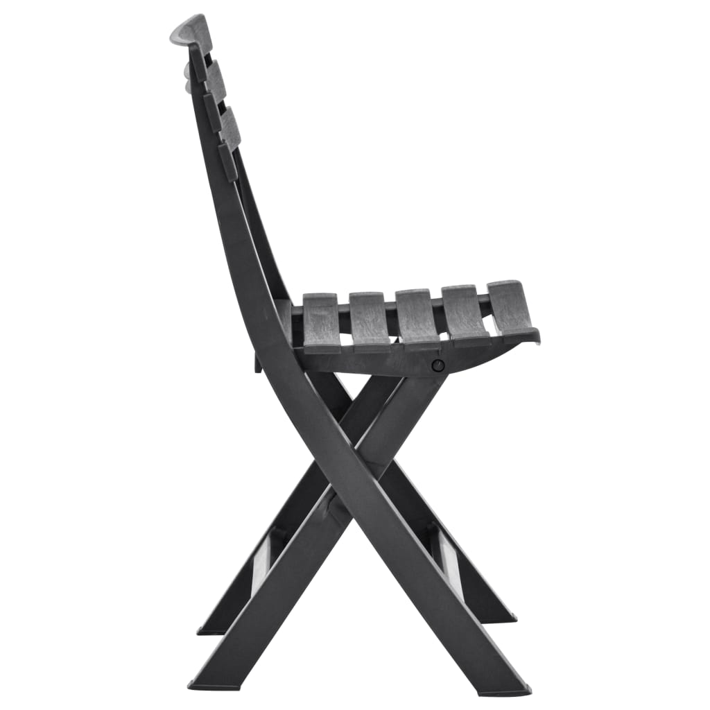 Folding Garden Chairs 2 pcs Plastic Anthracite- Outdoor Chairs - HomeShopIreland - Home Shop Ireland - Outdoor Chairs - Folding Garden Chairs 2 pcs Plastic Anthracite