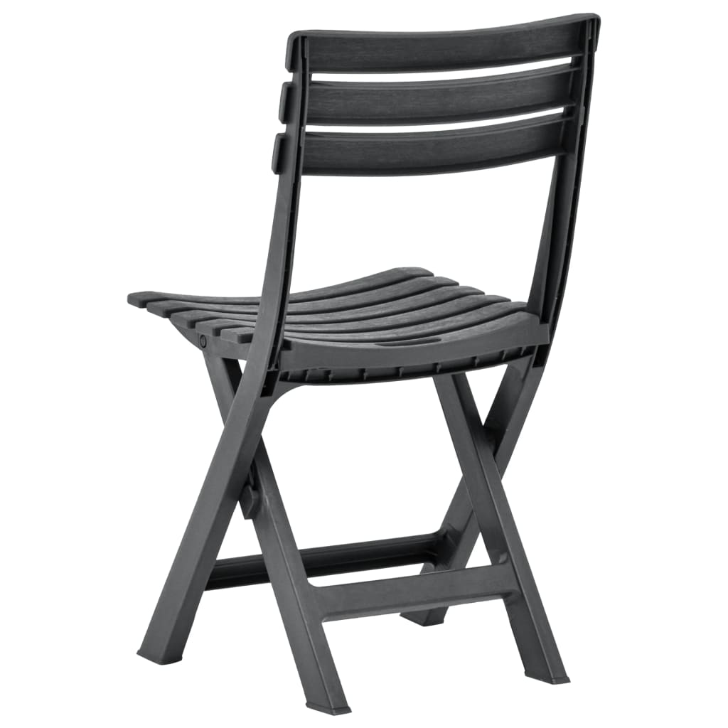 Folding Garden Chairs 2 pcs Plastic Anthracite- Outdoor Chairs - HomeShopIreland - Home Shop Ireland - Outdoor Chairs - Folding Garden Chairs 2 pcs Plastic Anthracite