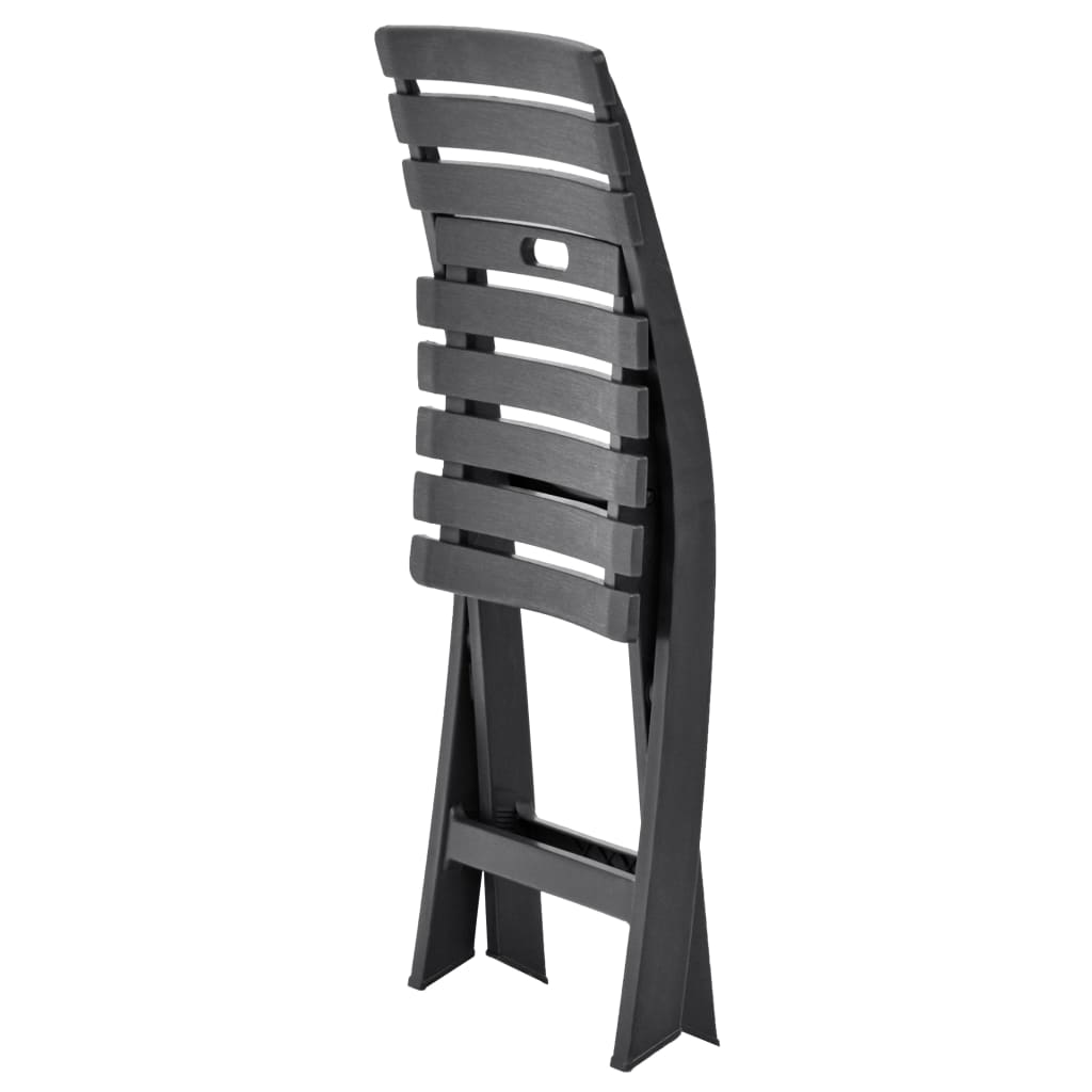 Folding Garden Chairs 2 pcs Plastic Anthracite- Outdoor Chairs - HomeShopIreland - Home Shop Ireland - Outdoor Chairs - Folding Garden Chairs 2 pcs Plastic Anthracite
