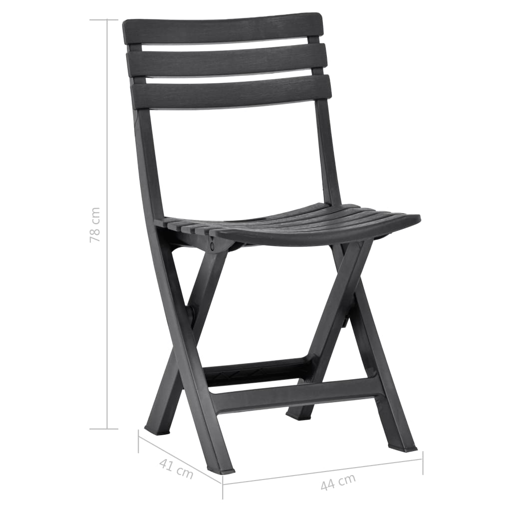 Folding Garden Chairs 2 pcs Plastic Anthracite- Outdoor Chairs - HomeShopIreland - Home Shop Ireland - Outdoor Chairs - Folding Garden Chairs 2 pcs Plastic Anthracite