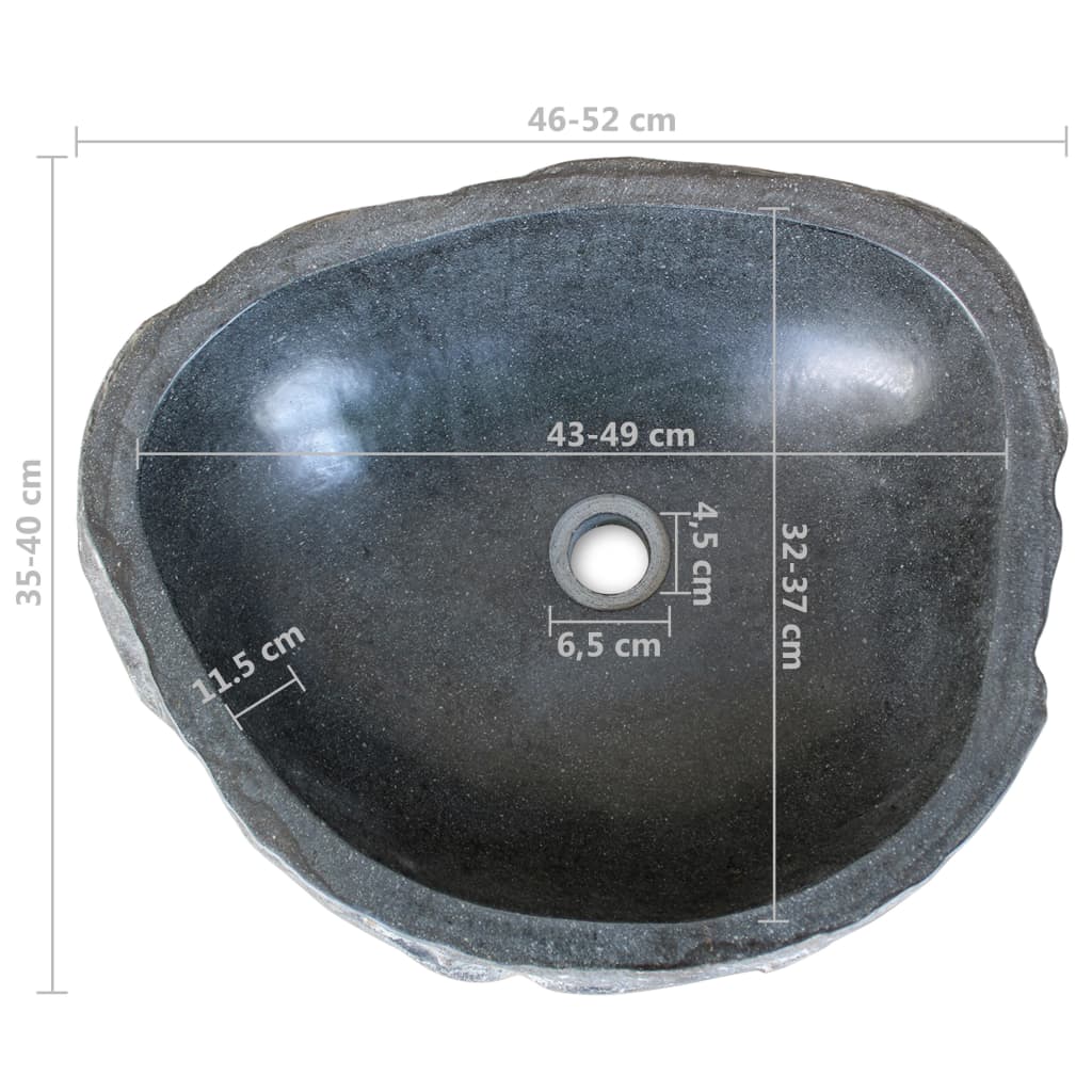 Basin River Stone Oval 46-52 cm- Bathroom Basins - HomeShopIreland - Home Shop Ireland - Bathroom Basins - Basin River Stone Oval 46-52 cm