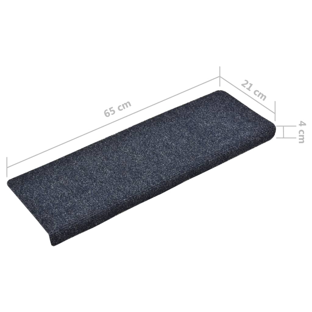 Stair Mats 15 pcs Needle Punch 65x25 cm Blue- Stair Treads - HomeShopIreland - Home Shop Ireland - Stair Treads - Stair Mats 15 pcs Needle Punch 65x25 cm Blue
